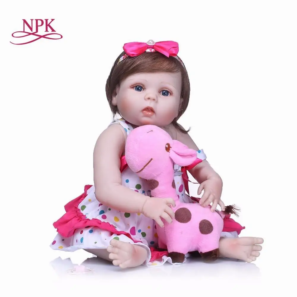 

NPK 22' Newborn Dolls Lifelike Reborn Dolls Babies Full Body Silicone Vinyl Bebe Christmas Gift For Girls Realistic Children Toy