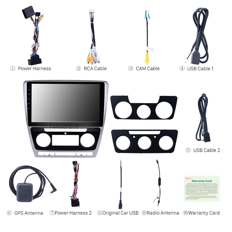 Discount Harfey 2 din Android 8.1 Touch Screen GPS 10.1" Car Radio For Skoda Octavia 2007-2014 Wifi car Multimedia Player car radio 3
