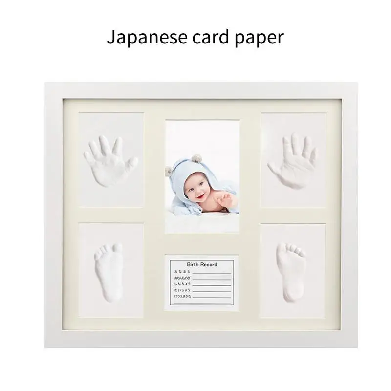 

Baby Hand & Foot Print Clay Cast Kit Photo Frame English German Card Commemorative Environmentally Friendly Picture Frame