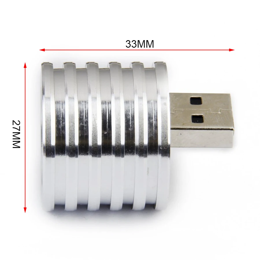 Мини Portabale Алюминий 2 Вт USB СВЕТОДИОДНЫЙ светильник Портативный Точечный круглая