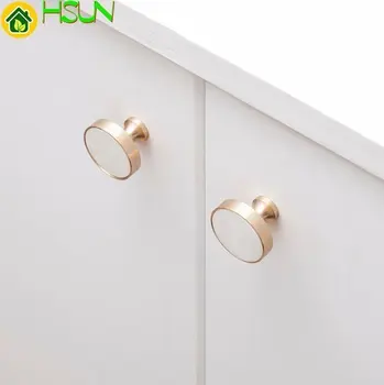 

Simple Cupboard Knobs Modern Brass Shell Wardrobe Cabinet Pulls Knobs American Brass Door Knobs Handles Drawer Knobs
