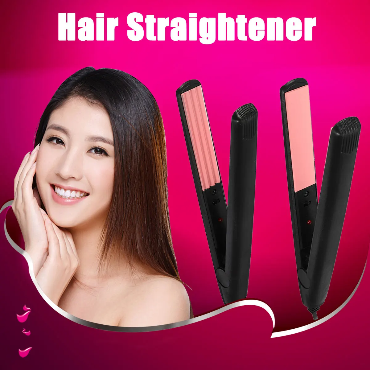 

Ceramic Hair Straightener Splint Curling 15-18W Curler Crimper Cigarette Lighter Quick Heating Mini Car Plug Light Indicate