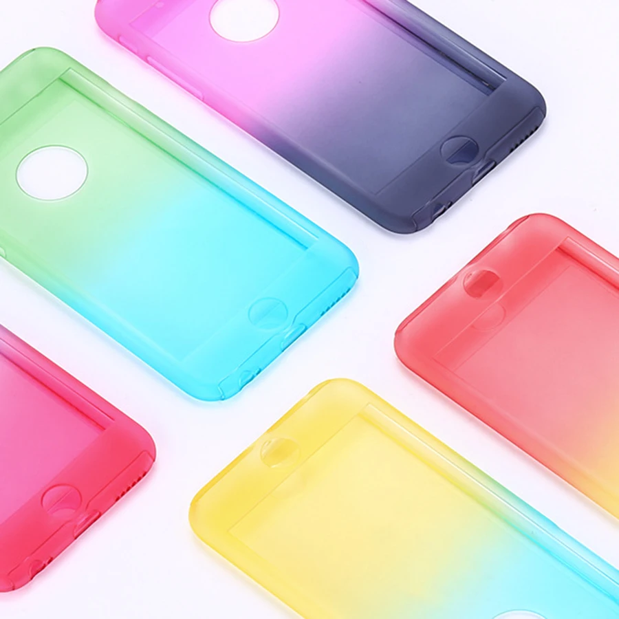 360 Универсальный градиентный противоударный чехол для iPhone 6 6S 7 8 Plus 5 5S 5SE Чехлы