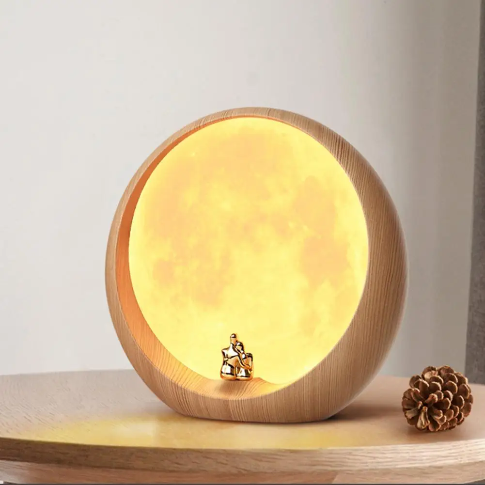 

LumiParty Hidden Moon Scene Atmosphere Lamp Light USB Rechargerable Bedside Table Lamp Lunar Lamp Moon Desk Lamps Creative Gifts