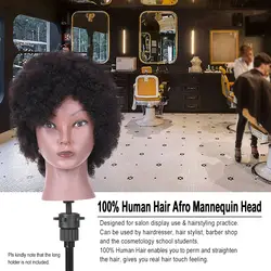 Афро манекен головы Парикмахерская учебная голова для практики укладки плетение афро-американская манекеновая голова с 100% человеческих