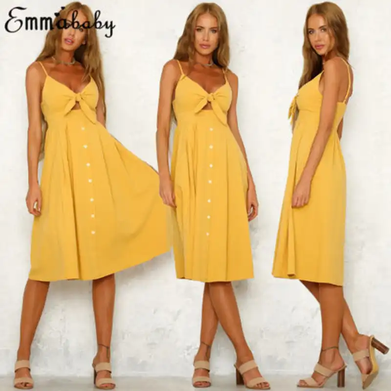 Yellow Beach Dress Evening Party