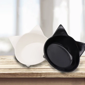 

2pcs/lot Cat Bowls Set Shallow Cat Food Bowls Eating Drinking Bowl Whisker Fatigue Stress Relief Non-Slip Cat Dishes