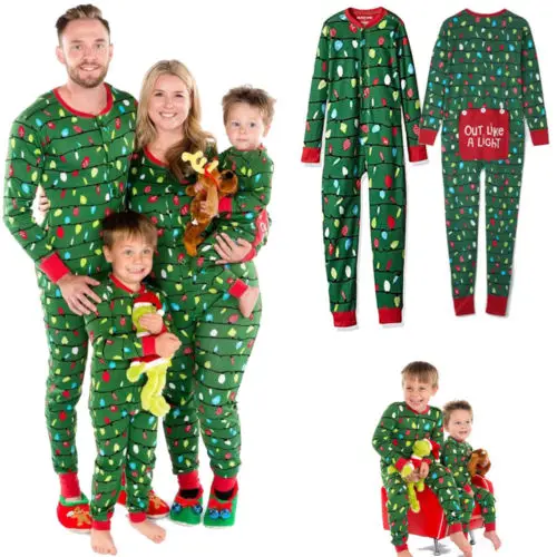 Pudcoco Семейные рождественские пижамные наборы, одежда для сна, ночная одежда, пижамный комплект