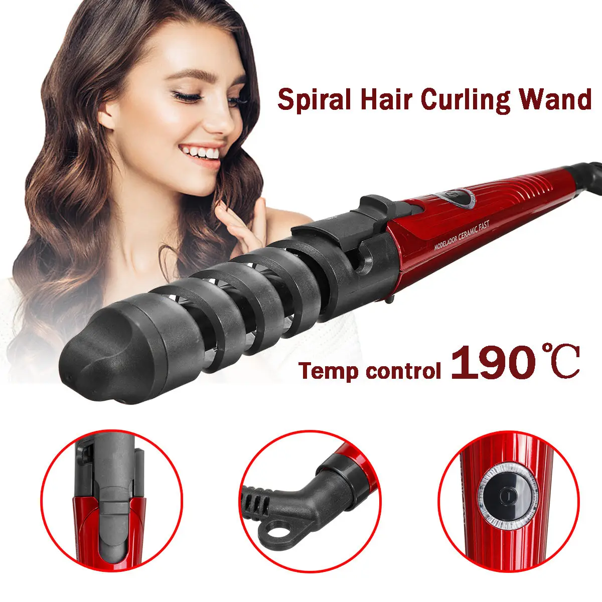 

Professional Electric Hair Curler 110-220V 45W PTC Roller Spiral Curling Iron Wand Curl Styler Salon Styling Tools Set with Box