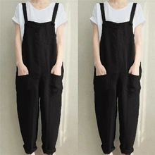 Women Jumpsuit Summer Solid Color Playsuit Ladies Jumpsuits Plus Size Rompers Womens Jumpsuit Sleeveless Women Romper Overalls
