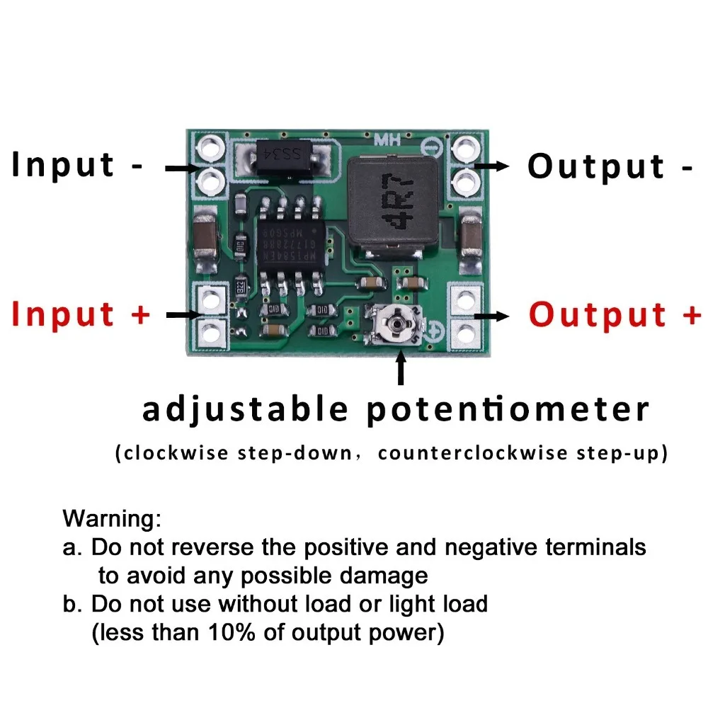 Ультрамаленький понижающий мини модуль питания для Arduino Регулируемый