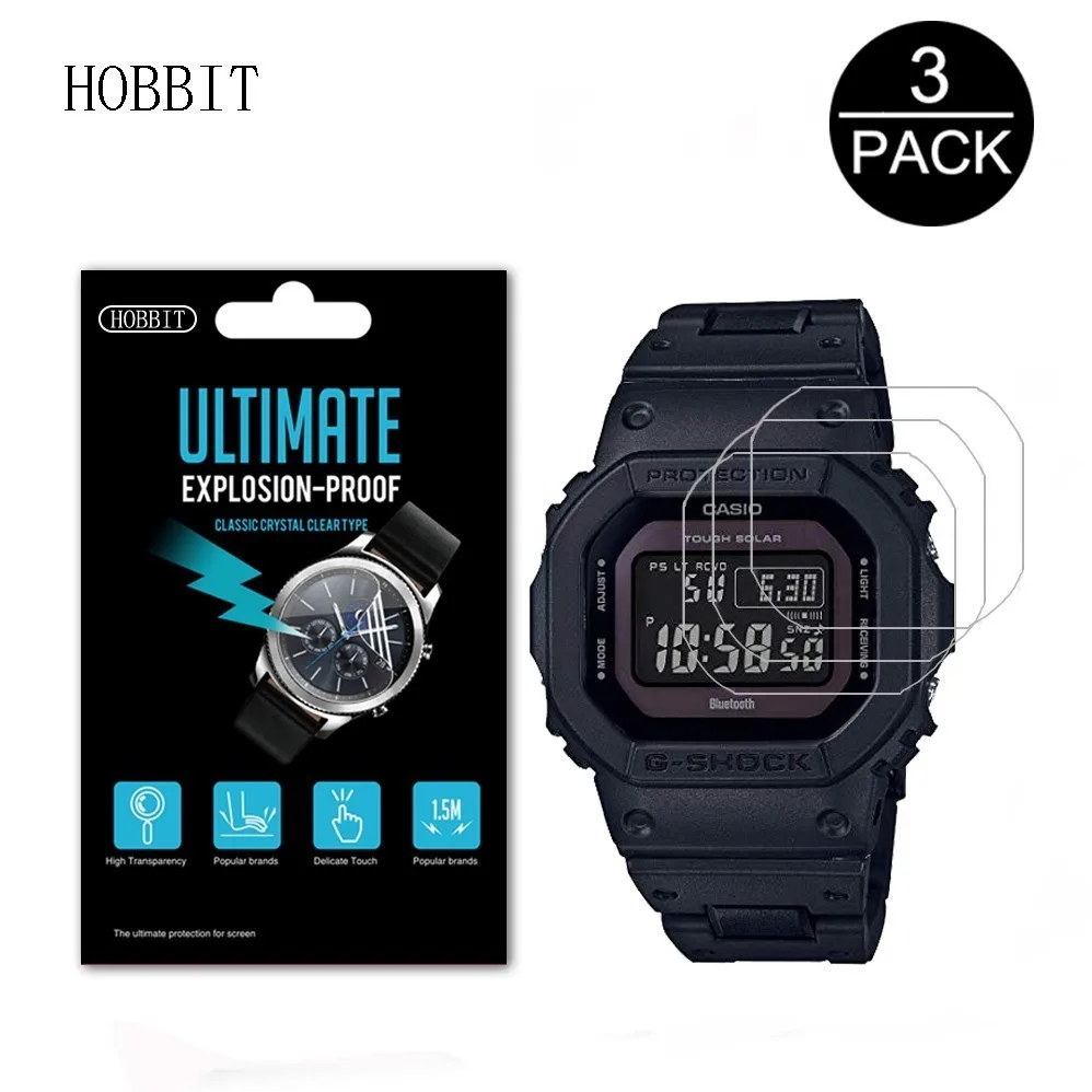 

3Pack 5H Nano Explosion-proof Screen Protector for Casio G-Shock Tough Slor GWB5600 5600BC Watch Screen Guard Film for Casio