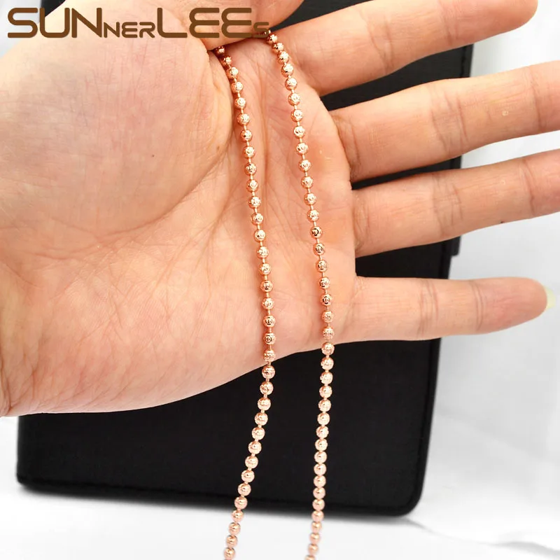 Ожерелье из розового золота 3 мм C77 N|fashion jewellery|jewellery fashiongold jewellery |