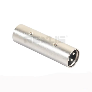 

10pcs/lot XLR Canon Male to Male Adapter Plug Jack Big 3-Core Silver Znic Alloy Connector