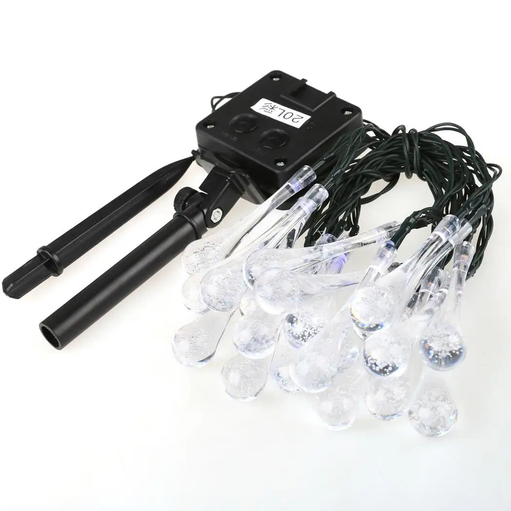 

New Fashoin Solar Powered 20 Water Drop Shape LED String Lights Solar 258g (With Package) IP44 Decor Lights