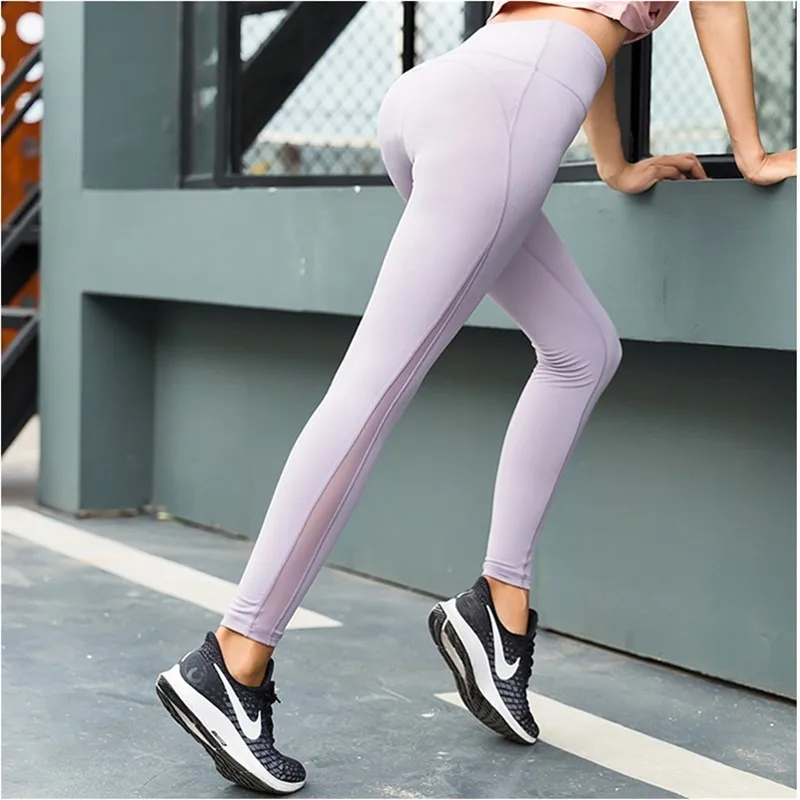 

High Waist Self-cultivation Solid Color Motion Trousers Female Outdoors Bodybuilding Run Yoga Pants Breathable Sports Leggings