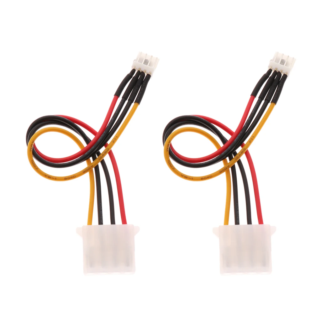 2 قطعة 4Pin قرص مرن الذكور إلى 4Pin الإناث الطاقة التمديد مهائي كابلات