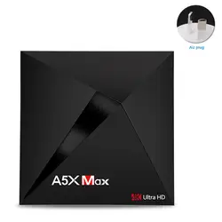 A5X Max Декодер каналов кабельного телевидения Android 8,1 WI-FI ТВ коробка RK3328 BT4.0 HD приемники 4 GB 32 GB