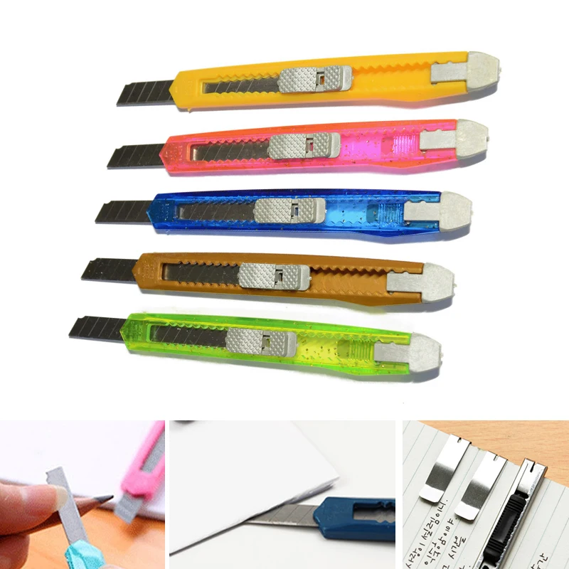 

Snap Off Snap-off Blade Cutter Knife Paper Student Stationery Art Box Package Open Craft Tool Hobby Handicraft Sharp Slide