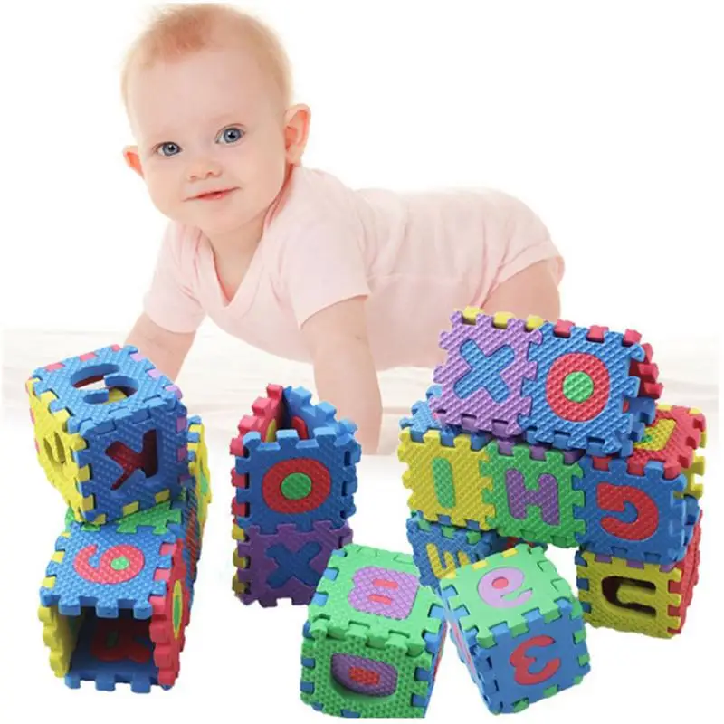 

36PCS Mini Foam Floor Mats Children's Babies Cartoon Alphanumeric Crawling Baby 6*6cm Puzzle Kinderen Alfabet Infant Toy