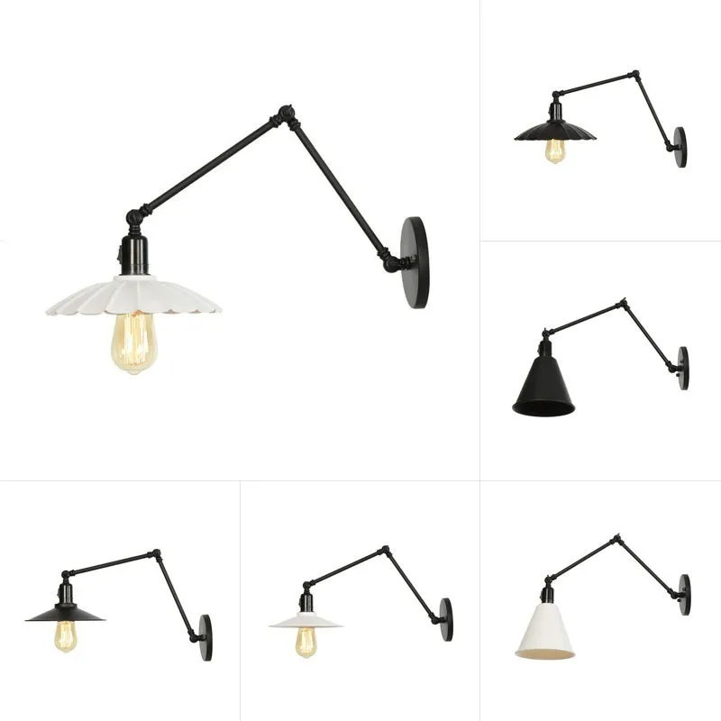  modern Adjustable Long Swing Arm Wall Light Fixture Edison Retro Vintage Wall Lamp Loft Style Indus - 32829603906