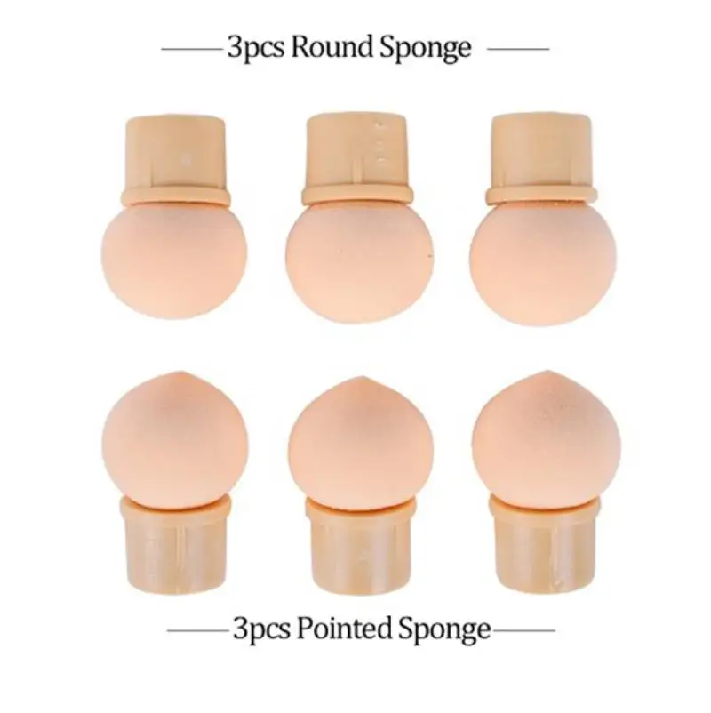 

6pcs Double Reusable Sponge Head Powder Picking Nail Art Brush Replacement Head Manicure Tools