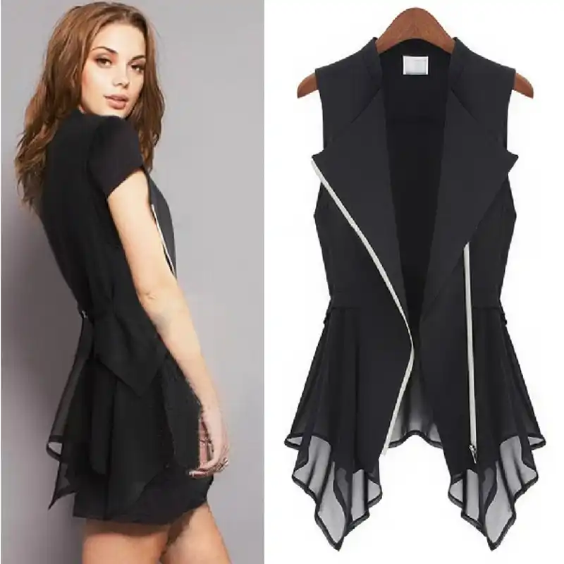 plus size chiffon vest