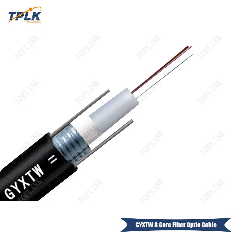 

1000M/rull GYXTW 8 Core FTTH Fiber Cable With a steel strength member inside 0.6CM Line Diameter Outdoor Single Mode Cable