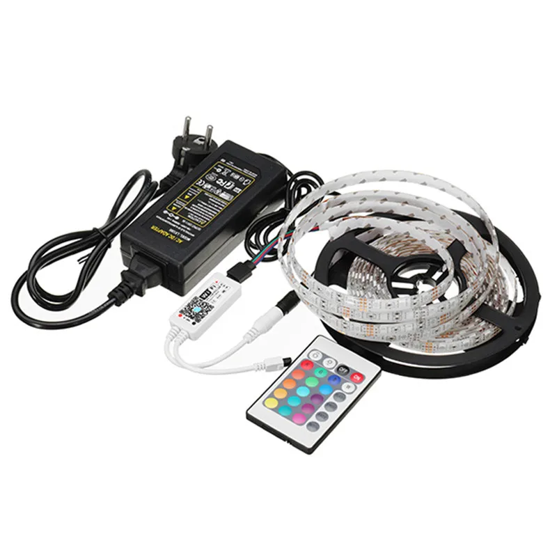 

Smuxi 5M 60W SMD5050 Waterproof RGB LED Strip Light+WiFi Controller+Remote Control+Adapter Flexible Light Home Decoration