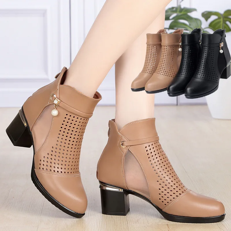 

Summer Woman Boots High With Coarse With Lace Single Shoe Woman Sandals 35-43