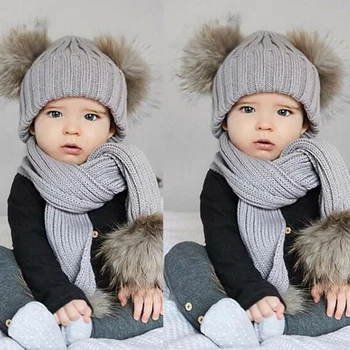 

Pudcoco New Brand Cute Newborn Baby Infant Winter Warm Crochet Knit Hat Beanie Hat Scarf