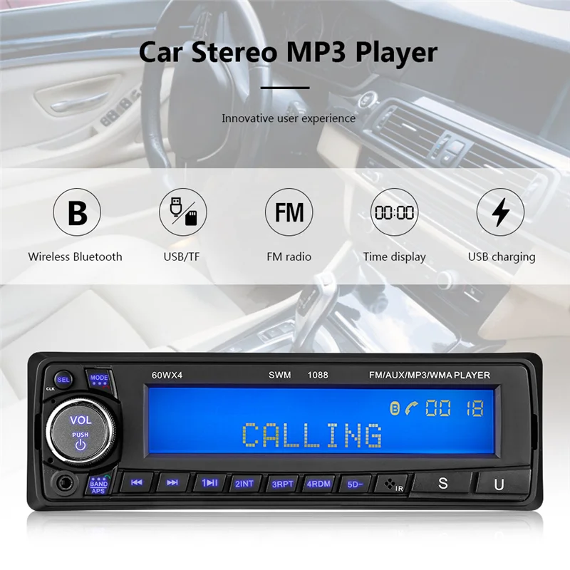 Bluetooth автомобильный аудио стерео 60WX4 Радио 12 В в с AUX входом fm радио TF слот для карт