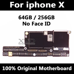 100% Original Motherboard For iPhone X Factory Unlock Mainboard No Face ID With Full Chips IOS System Logic Board Good Working