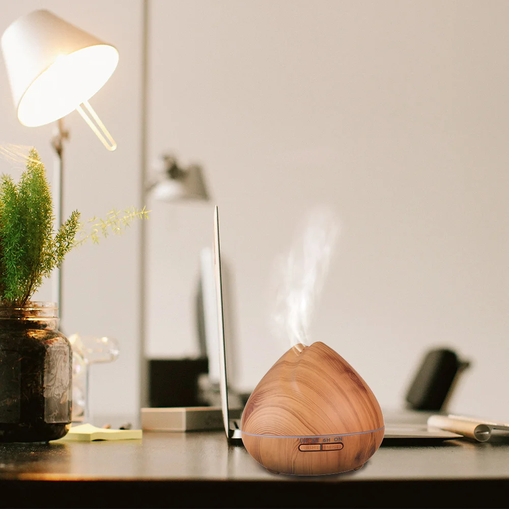 

550ml Ultrasonic Air Humidifier Ultrasonic Mini Humidifier Air Purifier with 7 Color Changing LED Lamp Essential Oil Diffuser