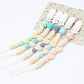 

Silicone Beads Baby Pacifier Clip Chain White Plastic Clips Love Shape Infant Nipple Teether Toy Baby Products