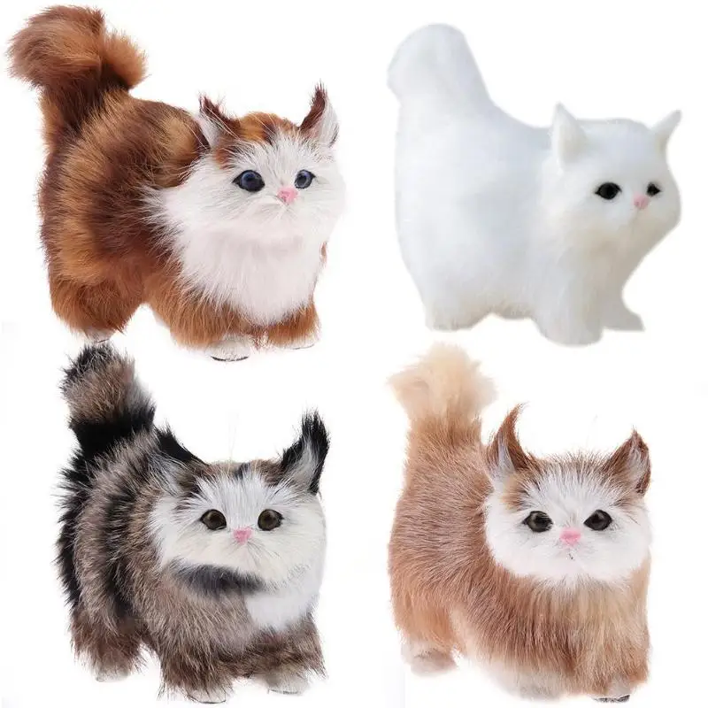 

Cute Cat Toys Soft Stuffed Toy Lovely Electric Simulation Plush Cat Dolls Stuffed Plush Doll with Sound Kids Gift Home Ornaments