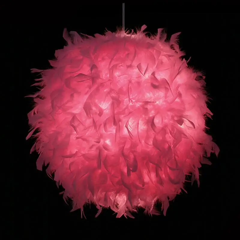 

Modern Pink Feather Pendant Light Nordic Pendant Lamp Feather Droplight Bedroom Hanging Lamp Wedding Lighting Fixture