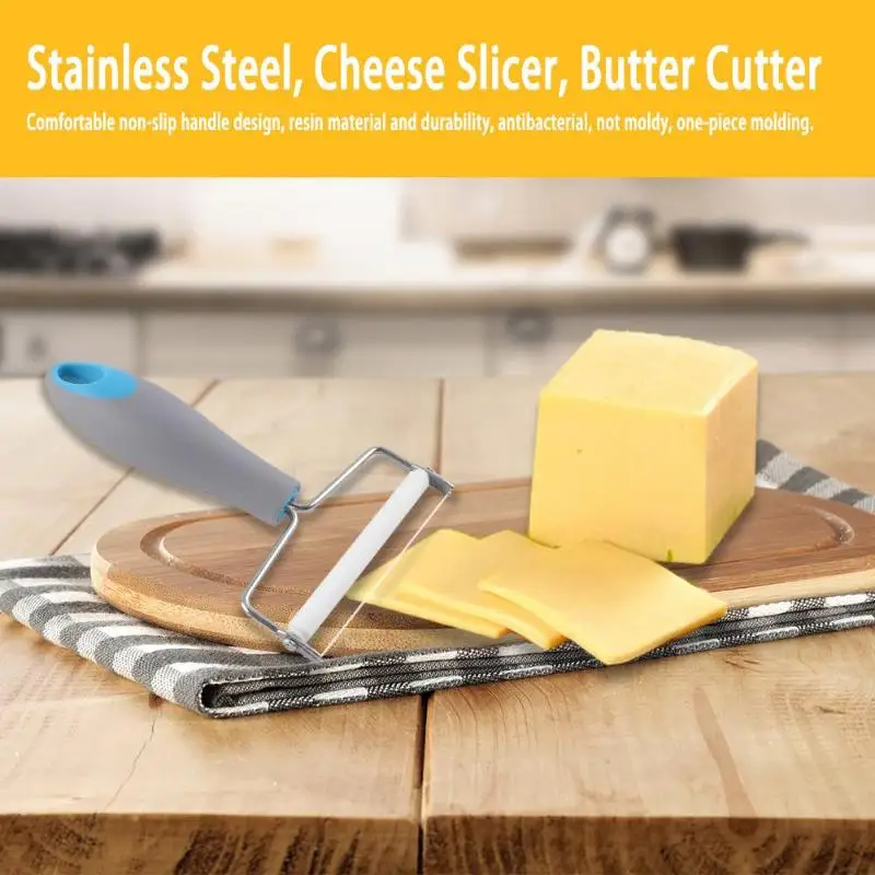 Stainless Steel Cheese Slicer Plastic Handle Butter Cutter Kitchen