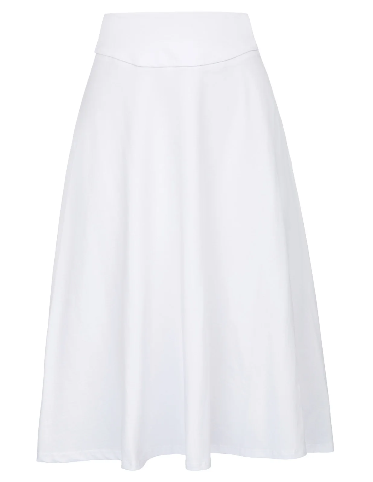 

KK Occident A-line skirts Womens ladies elegant retro High Stretch solid color Cotton High Waist Flared midi Skirt falda mujer