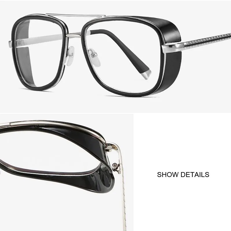 Tony Stark Sunglasses Man Woman Steampunk Sun Glasses Male Vintage Gradient Red Sunglass UV400