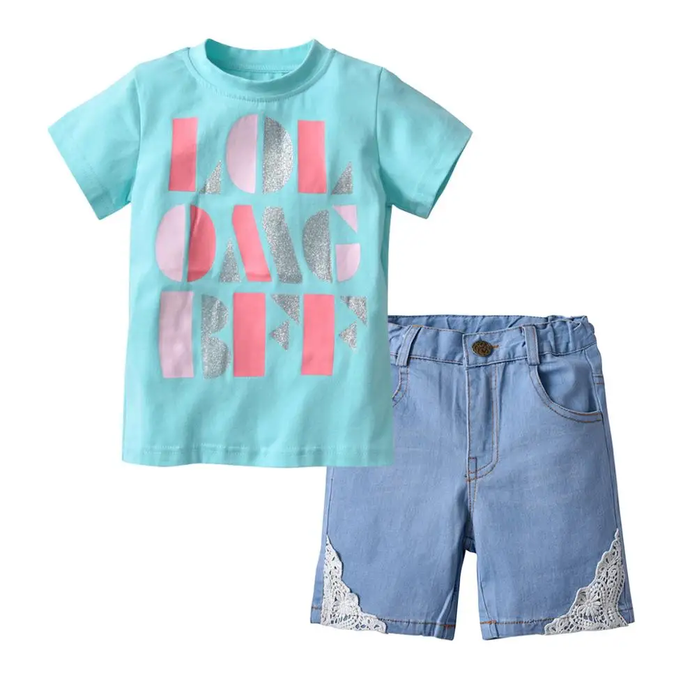 

VTOM Summer Baby Sets Baby Kids Girls Suit Baby Clothes Short Sleeve T-shirts Tops+ Short Pants 2PCS Baby Clothing XN25
