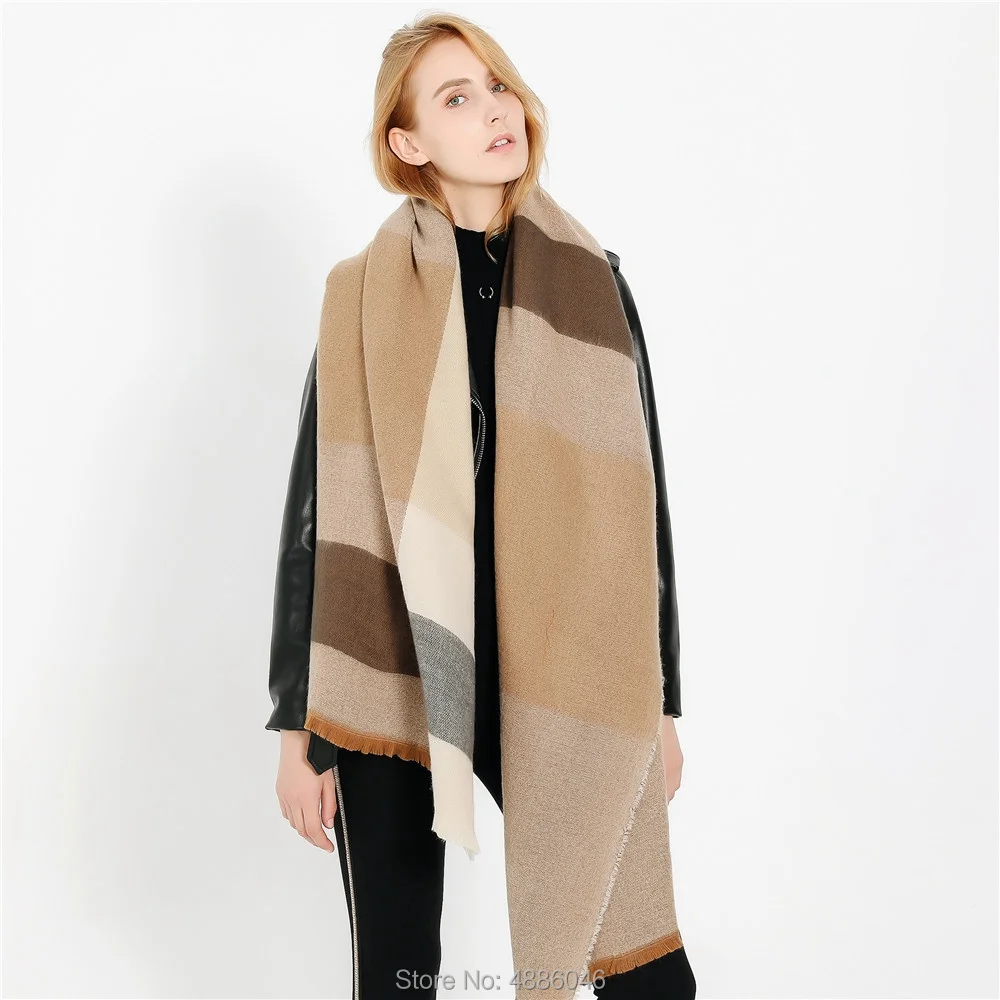 

Share 2019 Fashion Big Stripe Thick Winter Women Warm Scarf