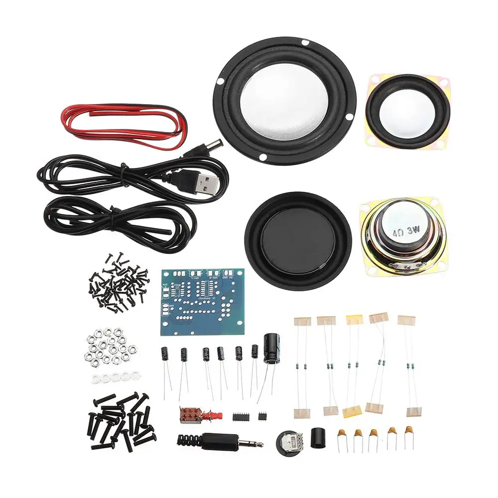 CLAITE DIY USB стерео динамик производственный Комплект DC 5V тяжелый бас 2 1 канальный