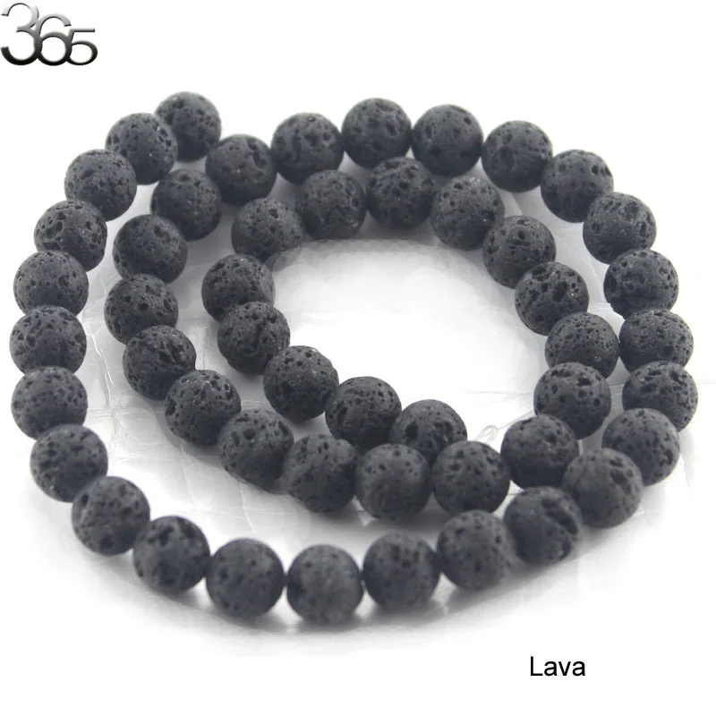 

Free Shipping 4 6 8 10 12 mm DIY Jewelry Making Natural Gem Stone Black Lava Round DIY Beads Strand 15''