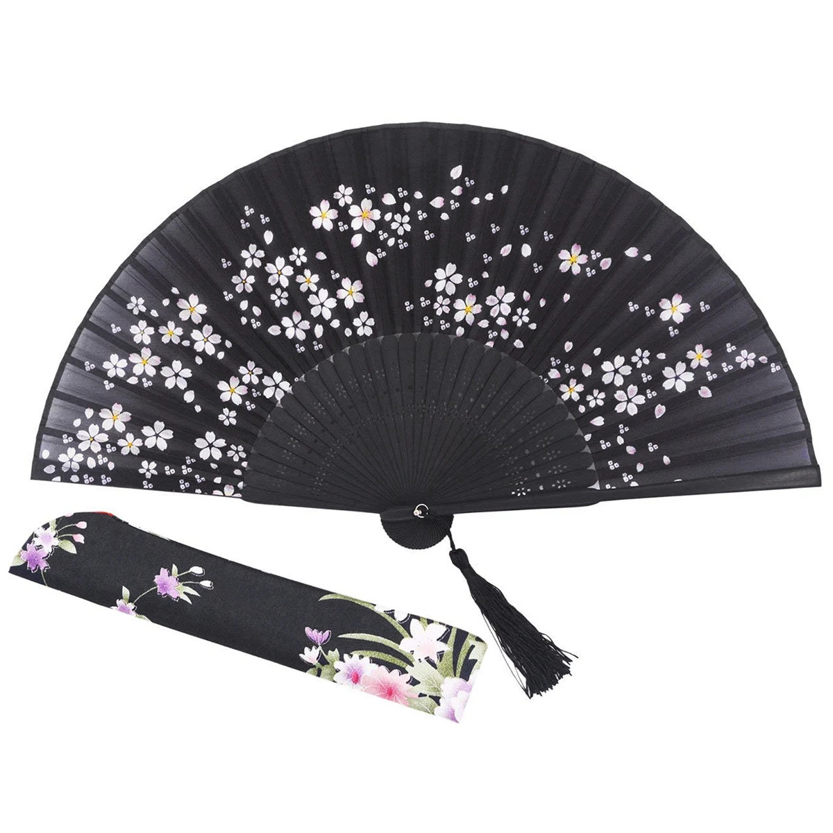 

Charming Elegant Modern Woman Handmade Bamboo Silk 8.27 inch(21cm) Folding Pocket Purse Hand Fan, Collapsible Transparent Hold