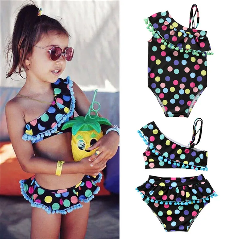 

Toddler Kid Baby Girls One-Piece Bikini Swimwear Bathing Suit Swimsuit Beachwear Family Matching Tassels Off Shoulder Bikini Hot