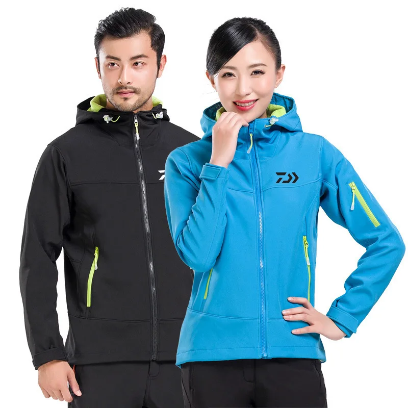 

Daiwa Lovers/Couples Fishing suit soft shell jacket autumn winter women men's warm windproof waterproof outdoor fishing clothing