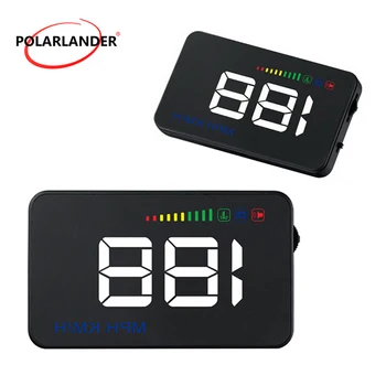 

Projector Windshield A500 HUD Display 3.5 inch OBD2/EUOBD Smart Voltage Digital Overspeed Water temperature alarm display HD