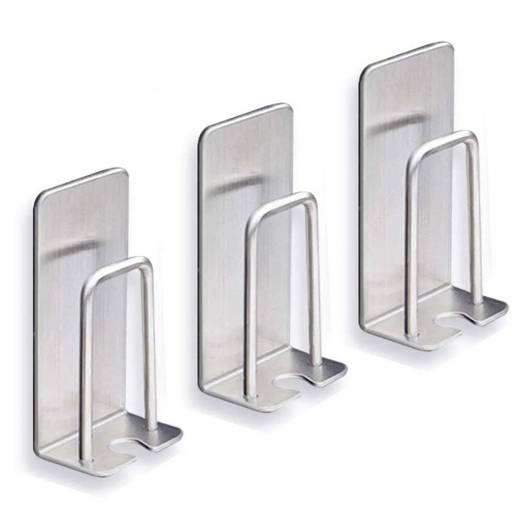 

Self-Adhesive Toothbrush Holder,Stainless Steel Wall Mounted Toothpaste Holder Organizer for Bathroom or Kitchen 3 Pack