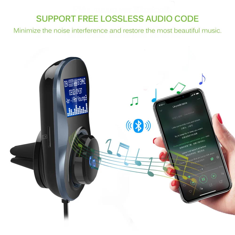 3.4A Dual USB Зарядное устройство fm передатчик Bluetooth Автомобильный MP3 плеер